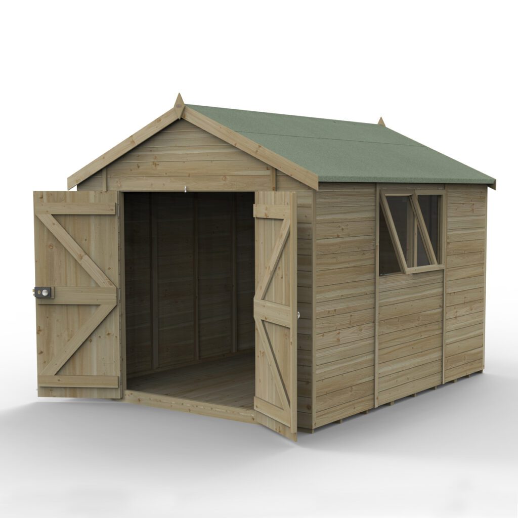Timberdale 10×8 Apex Shed – Double Door with Installation 5013053189023 2